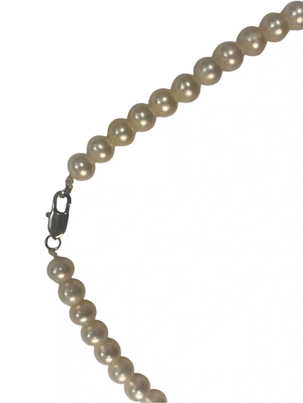 White Freshwater Pearl Necklace with Silver Clasp